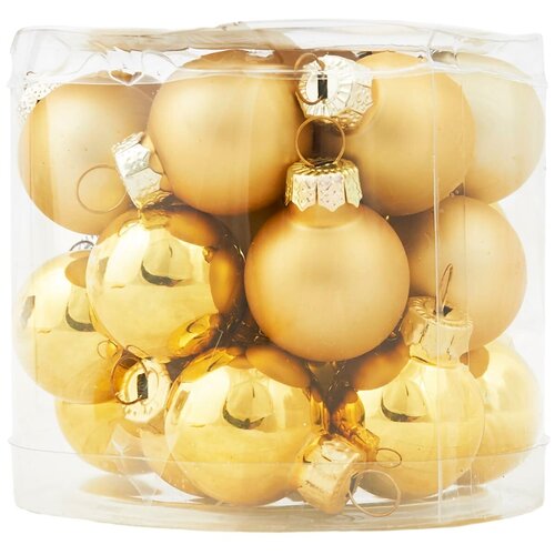 фото Набор ёлочных шаров, 2.5 см, стекло, цвет золотой, 24 шт. нет бренда