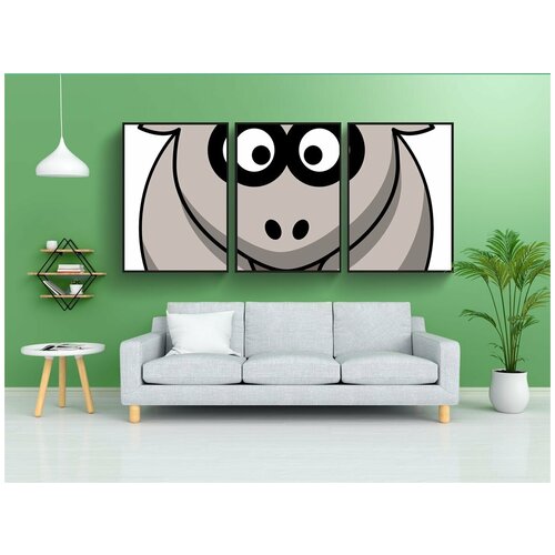 фото Набор модулных постеров для интерьера "козел, сельскохозяйственное животное, деревенский" 60x90 см. в тубусе, без рамки lotsprints