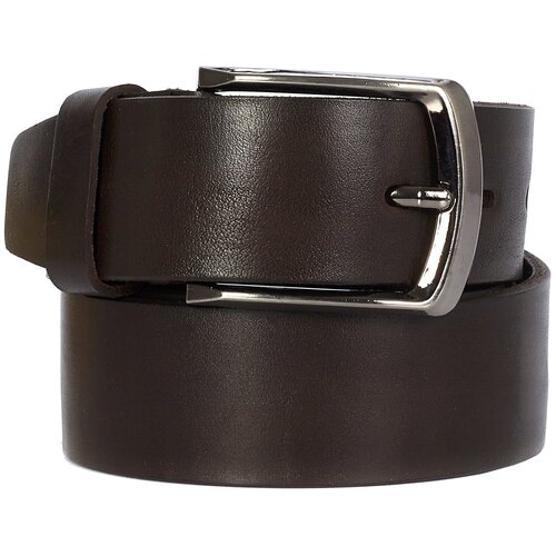 фото Ремень кожаный мужской цельнокроеный натуральная кожа ш-40мм, д-120см, тёмно-коричневый ремнёв