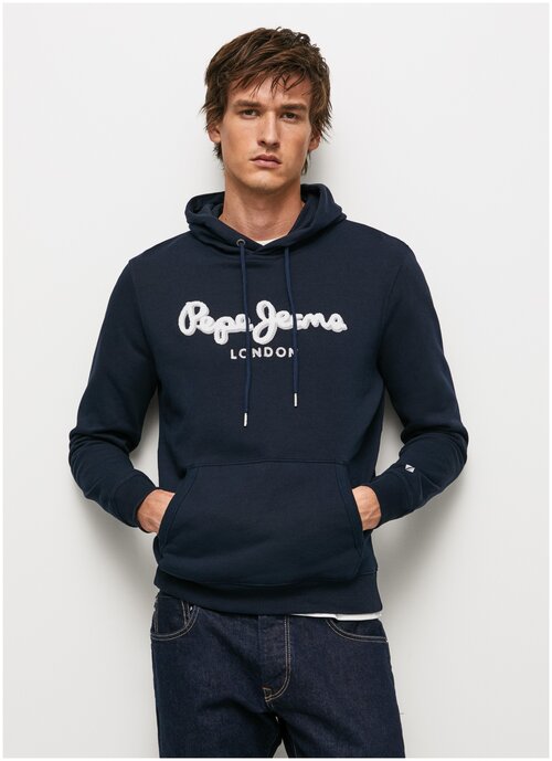 Толстовка Для Мужчин, Pepe Jeans London, модель: PM582243, цвет: темно-синий, размер: M