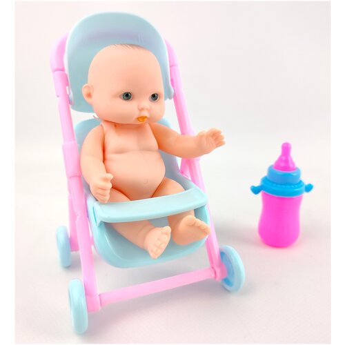 кукла с младенцем в коляске и аксессуарами игротрейд Кукла пупс в коляске с аксессуарами