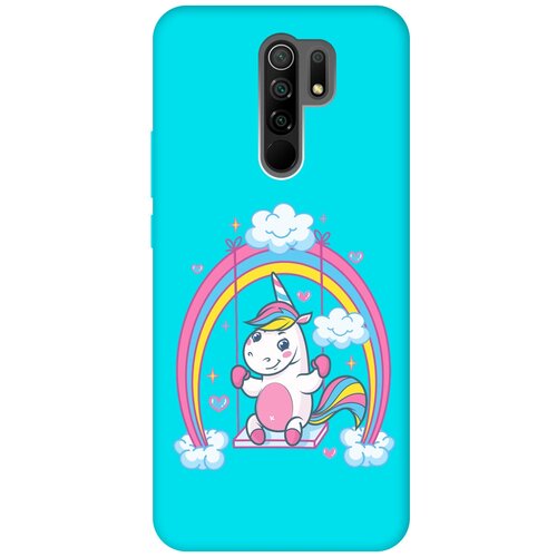 Матовый чехол Unicorn для Xiaomi Redmi 9 / Сяоми Редми 9 с 3D эффектом бирюзовый матовый чехол camomiles для xiaomi redmi 9 сяоми редми 9 с 3d эффектом бирюзовый