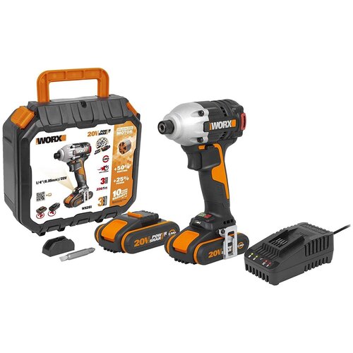 Винтоверт Worx WX261 worx винтоверт ударный аккумуляторный 20в 1х2ач кейс wx291