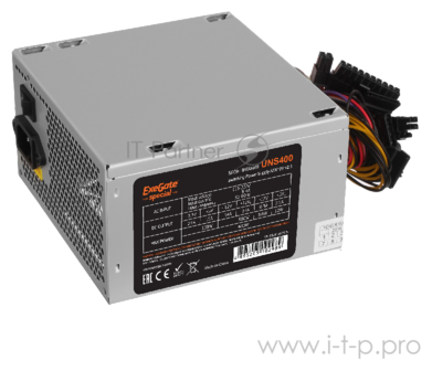 Блок питания 400W ExeGate Special Uns400, Atx, PC, 12cm fan, 24p+4p, 3*SATA, 2*IDE, FDD + кабель 220 .