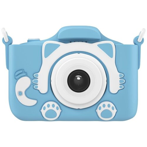 фото Детский цифровой фотоаппарат gsmin fun camera kitty со встроенной памятью и играми (голубой)