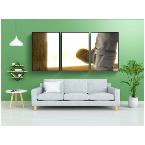 фото Набор модулных постеров для интерьера "сапоги, кожа, шаг" 60x90 см. в тубусе, без рамки lotsprints