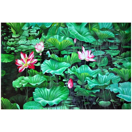 Фотообои Уютная стена 3D Восточный цветок 410х270 см Бесшовные Премиум (единым полотном)