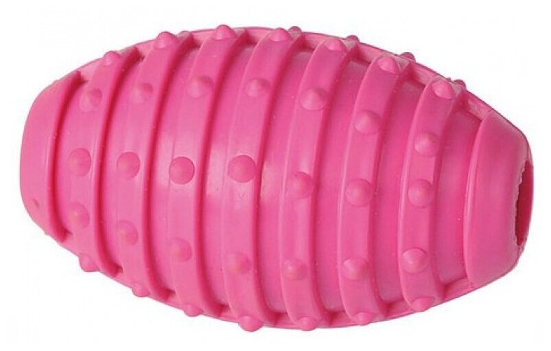 HOMEPET TPR 9,7 см игрушка для собак мяч регби с колокольчиком - фотография № 3