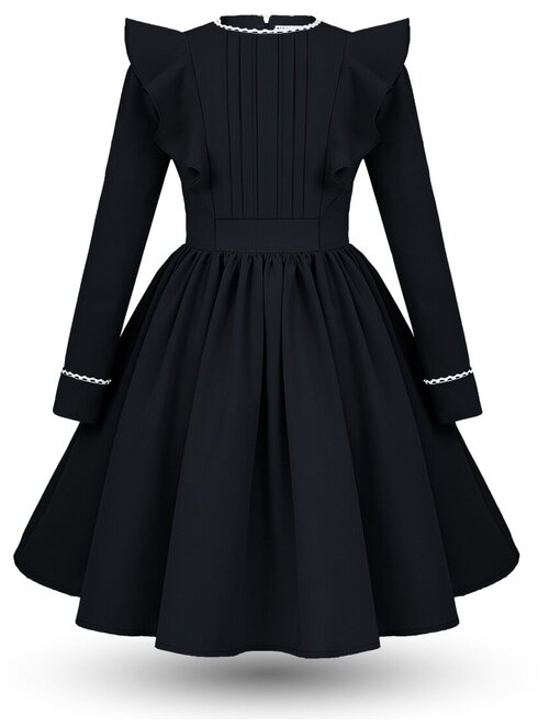 Школьное платье Alisia Fiori, размер 122-128, черный, белый