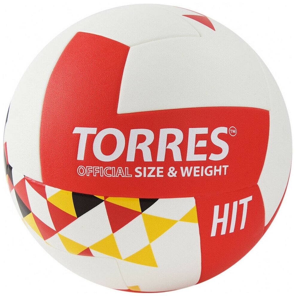 Мяч волейбольный "TORRES Hit" арт. V32055 р.5, синтетическая кожа (ПУ)