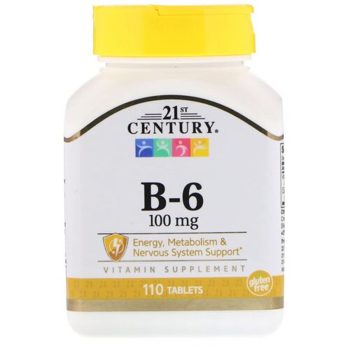Таблетки 21st Century Vitamin B-6, 180 г, 100 мг, 110 шт.