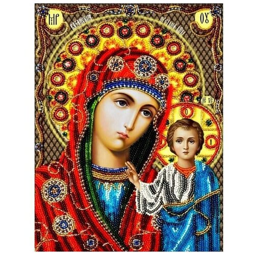 Набор вышивки бисером Казанская Богородица, 19x26 см, Вышиваем бисером