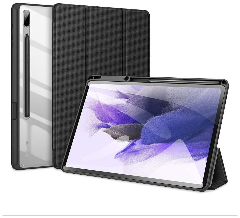 Чехол книжка для Samsung Tab S7 FE Lite (T730 / T736B) / S7 Plus (T970 / T976B), Dux Ducis Toby series черный