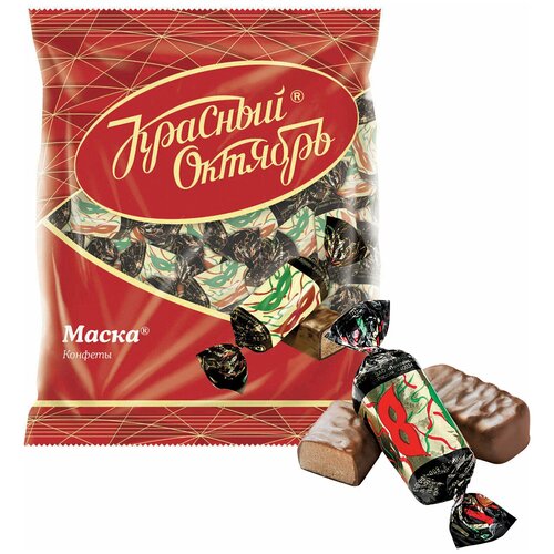 Конфеты шоколадные красный октябрь "Маска", 250 г, пакет, РФ04867