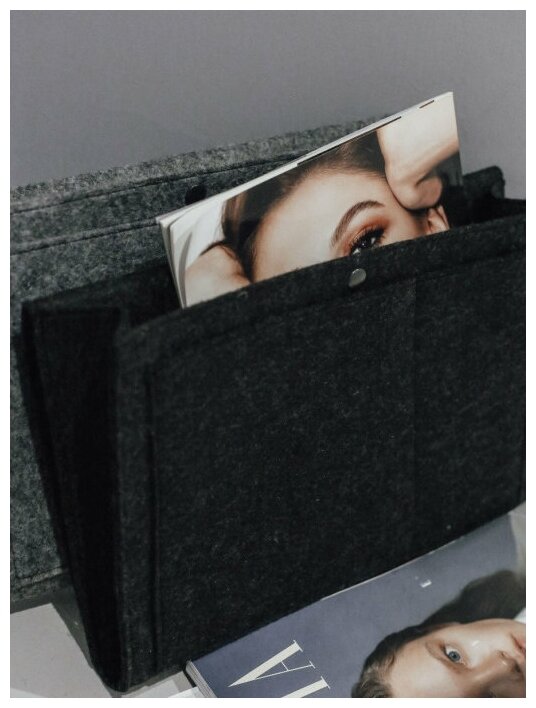 LeoHome Органайзер для хранения прикроватный для мелочей книг, телефона карман для пульта подвесной - фотография № 7