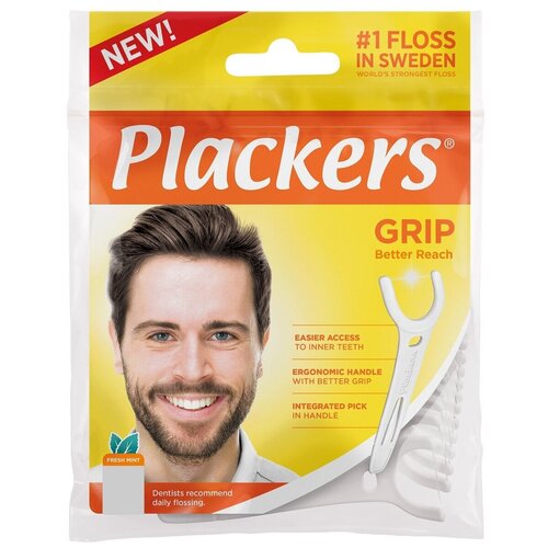 Plackers Grip флосс-зубочистка боковая, 35 шт.