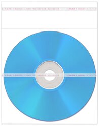 Конверт для CD/DVD диска, полипропилен 25мкм, 2 скотча (для вклейки в журналы), 10 шт.