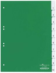 Разделитель DURABLE с вставными ярлычками на 10 разделов, зеленый
