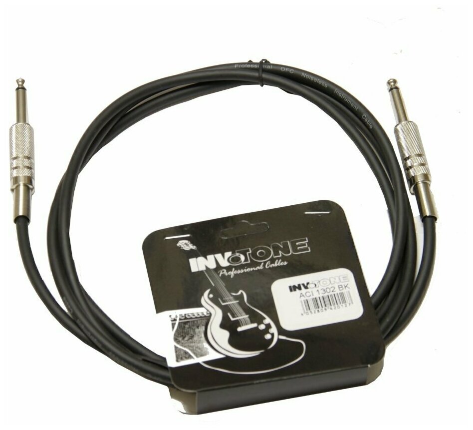 Invotone ACI1302/BK - инструментальный кабель, 6.3 mono Jack-6.3 mono Jack 2 м (черный)