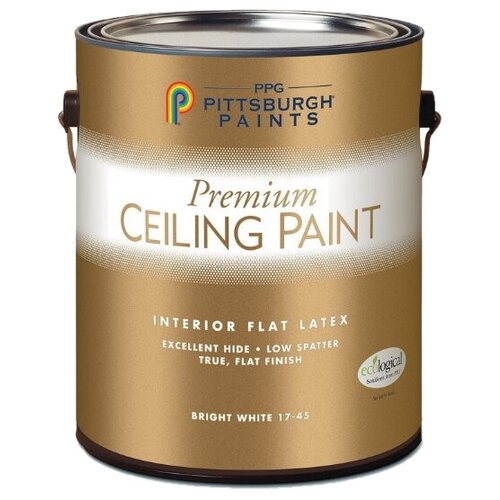 Краска акриловая латексная PPG Premium Ceiling Paint глубокоматовая белый 3.78 л