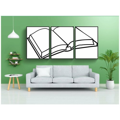 фото Модульный постер "книга, открыто, пустой" 180x90 см. из 3х частей в тубусе, без рамки lotsprints