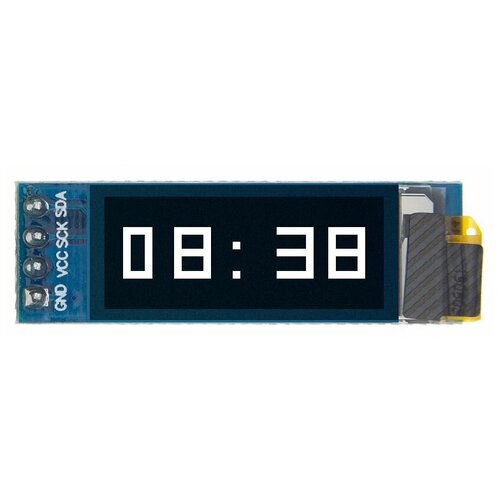 OLED дисплей 128x32 0.91 дюйм, I2C, монохромный белый 4pcs 0 91 inch display module i2c ssd1306 128x32 oled screen driver dc 3 3v 5v compatible with esp8266 esp32 iic communicate