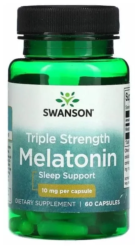 Melatonin Triple Strength, 10 мг, 40 г, 60 шт.