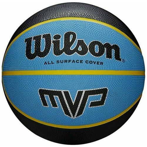 Мяч баскетбольный WILSON MVP, WTB9019XB07, размер 7, резина, бутил. камера, синий-черный