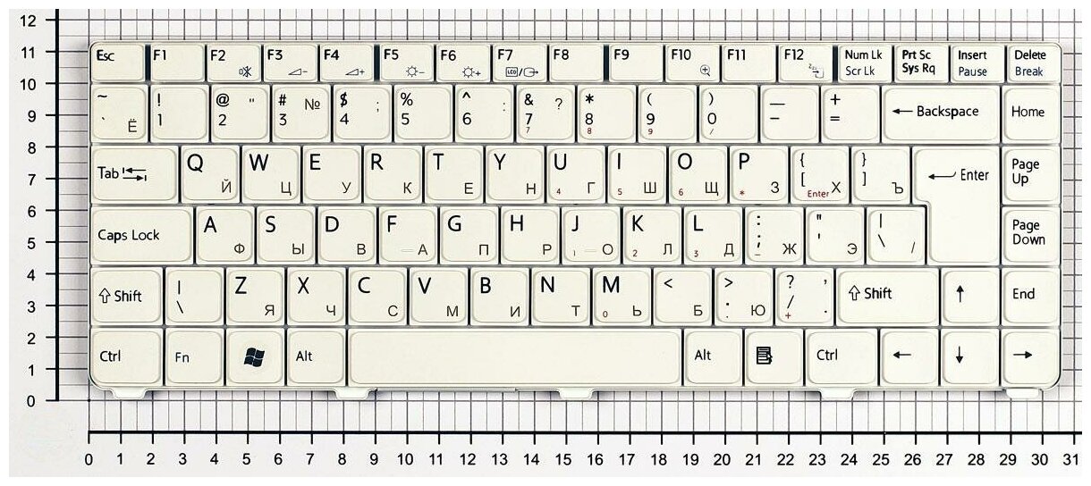 Клавиатура для ноутбука Sony Vaio VGN-C290NWH белая