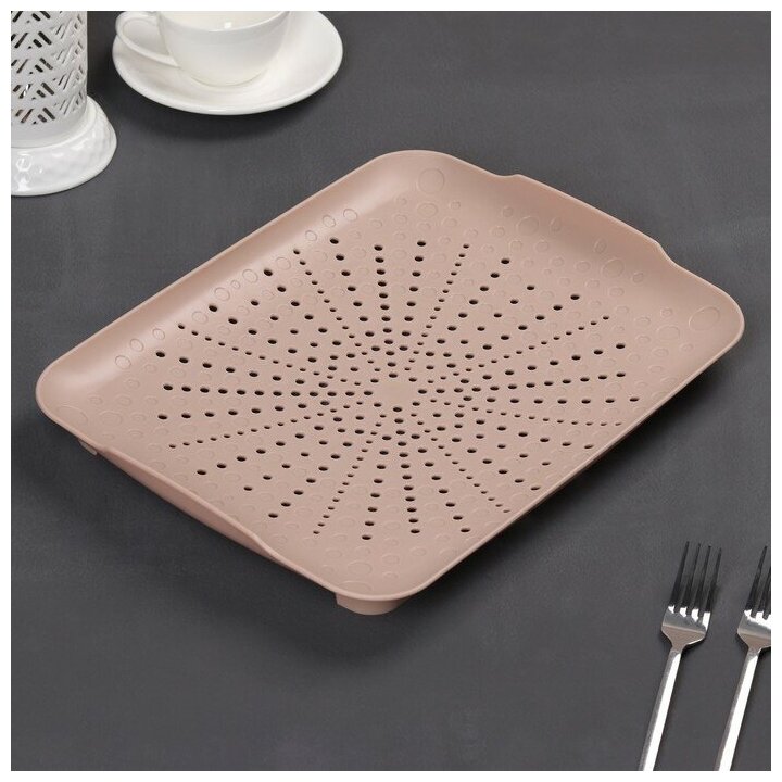 фото Сушилка-поддон 34,7х27х4см прямоуг, цвет микс 847562