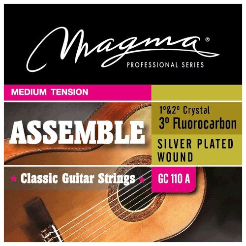 Струны для классической гитары Magma Strings GC110A, Серия: Assemble 1&2 Nylon, 3 Fluorocarbon Silver Plated Wound, Обмотка: посеребрёная комплект струн для классической гитары magma strings gc110a