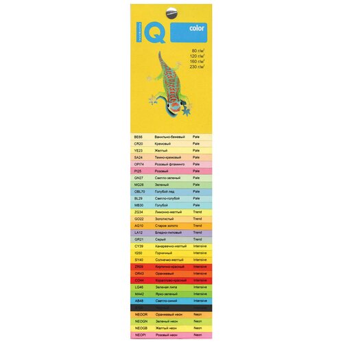 Бумага цветная IQ Сolor A3, большой формат, 297х420 мм, 160 г/м2, 250 л., пастель, голубая