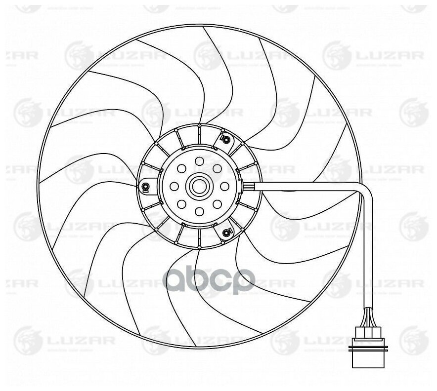 Электровентилятор охлаждения для автомобилей Fabia II (07-) (без кожуха) (тип Gate) LUZAR - фото №5
