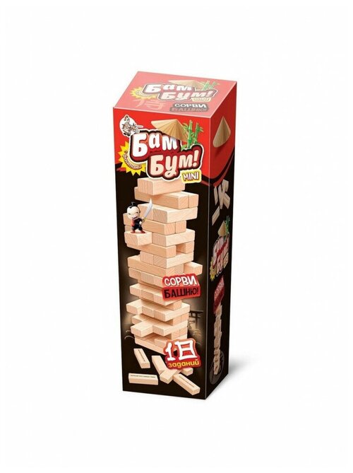 Настольная игра для детей и взрослых Бам-Бум mini падающая башня 02790, Десятое королевство