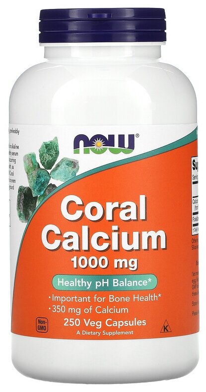 Капсулы NOW Coral Calcium 1000 мг, 430 г, 1000 мг, 250 шт.