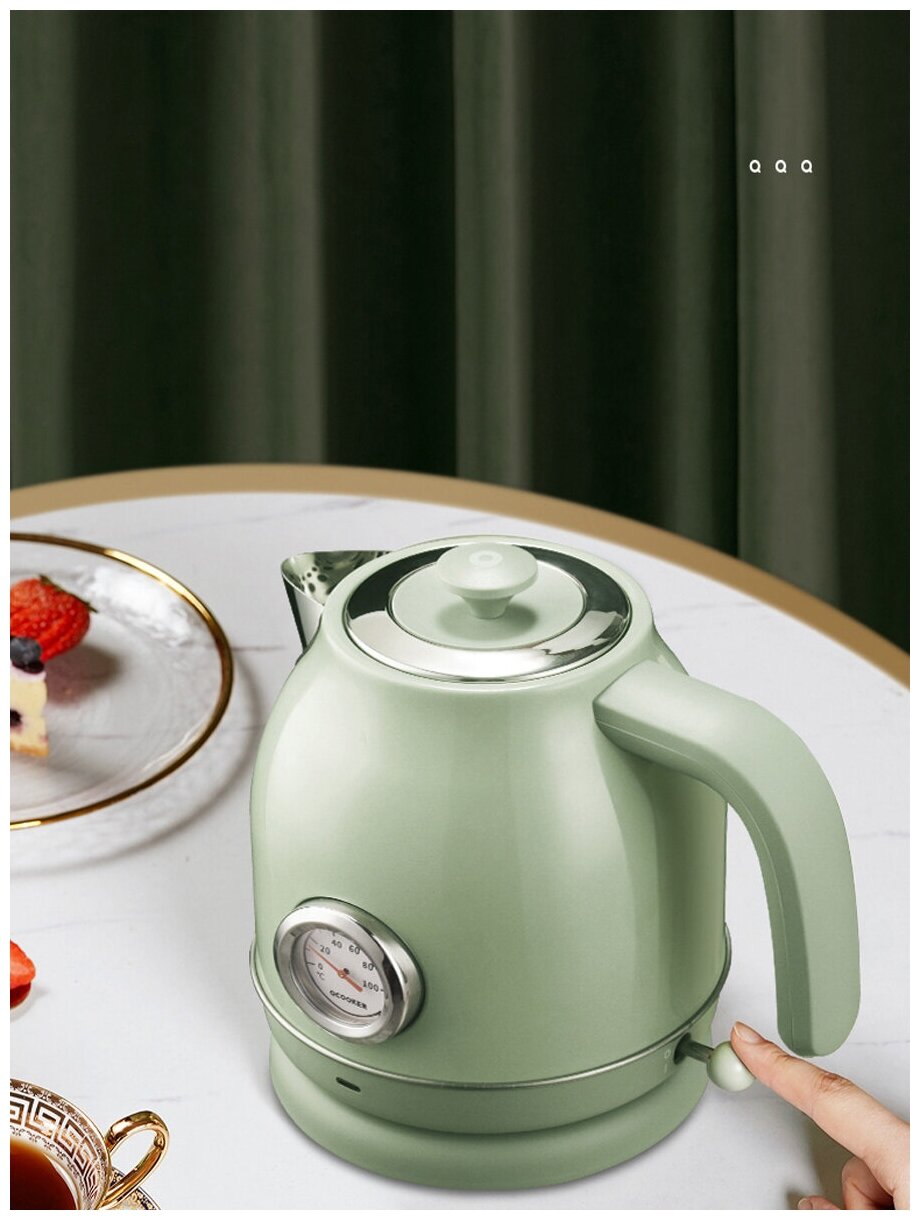 Чайник Xiaomi Qcooker Retro Electric Kettle с датчиком температуры Green