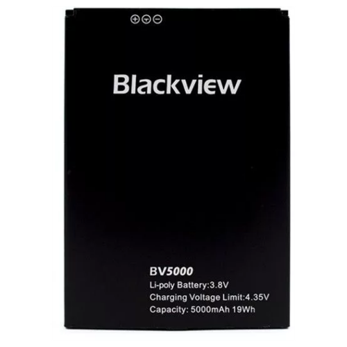 Аккумуляторная батарея 5000mAh на телефон Blackview BV5000 черная аккумулятор для blackview bv5000 pro емкостью 5000mah 3 8в