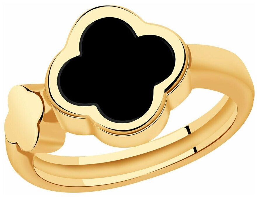 Кольцо Diamant online, золото, 585 проба, оникс