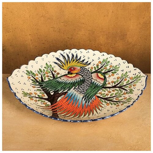 Ляган овальный Жар Птица Риштанская Керамика 42см 210400₽