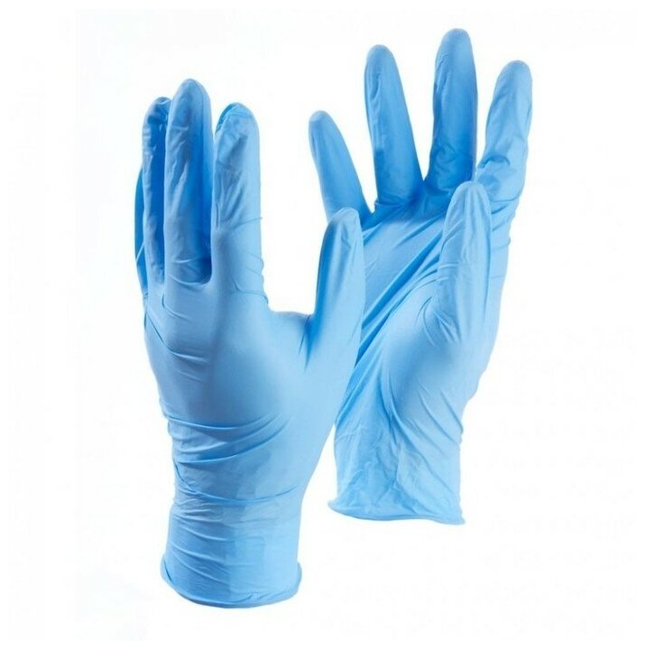 Перчатки нитриловые медицинские смотровые нестерильные Benovy голубые