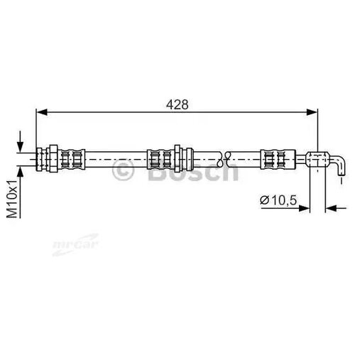 BOSCH 1987476966 1 987 476 966_!шланг торм. пер.\ Mazda 323/626 1.3-2.0D 89-98 L=428