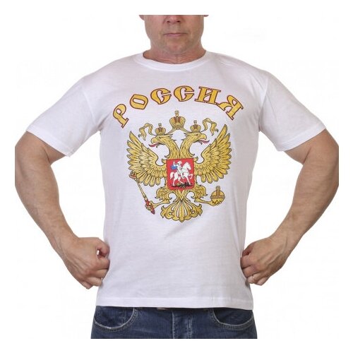 фото Тм вз футболка белая «россия», l (50)