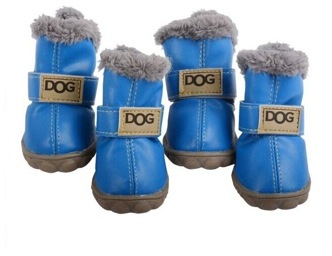Зимняя теплая обувь для собак, теплые сапоги S - фотография № 5