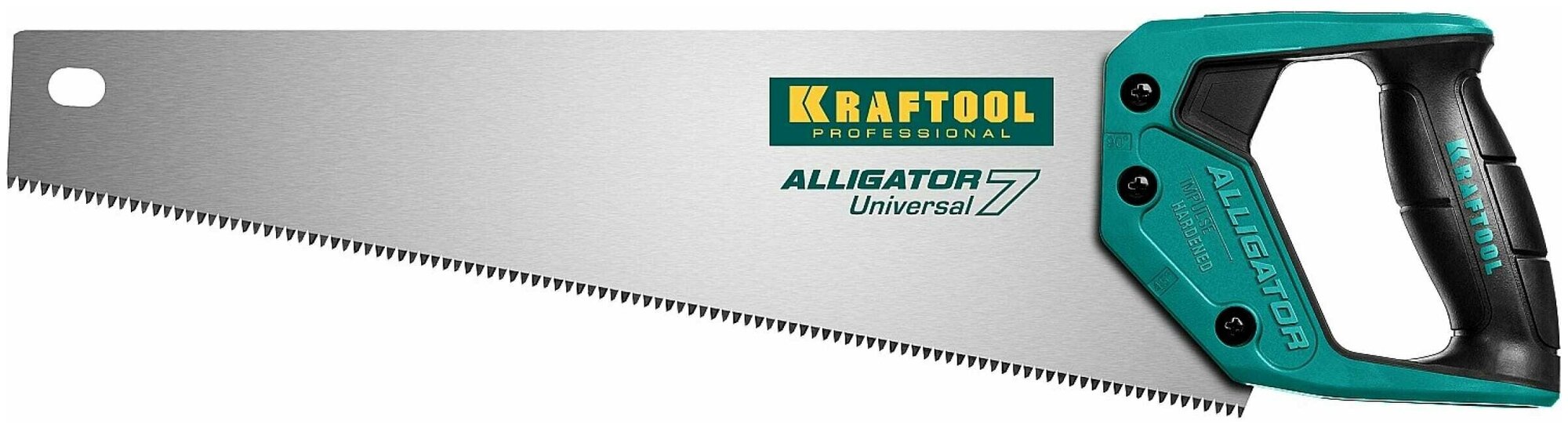 Ножовка универсальная "Alligator Universal 7",400 мм, 7 TPI 3D зуб, KRAFTOOL