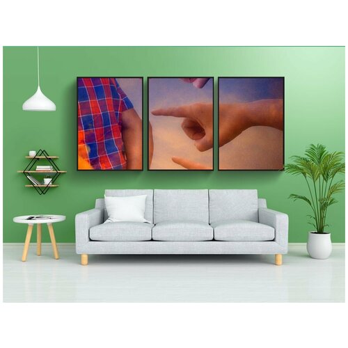 фото Набор модулных постеров для интерьера "печаль, атака, ненависть" 60x90 см. в тубусе, без рамки lotsprints