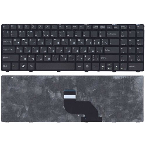 клавиатура для ноутбука msi cr640 cx640 dns 0123257 черная с черной рамкой плоский enter Клавиатура для ноутбука MSI CR640 CX640 черная с рамкой