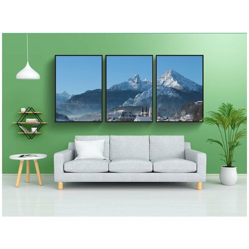 фото Набор модулных постеров для интерьера "берхтесгаден, зимний сон, бавария" 60x90 см. в тубусе, без рамки lotsprints