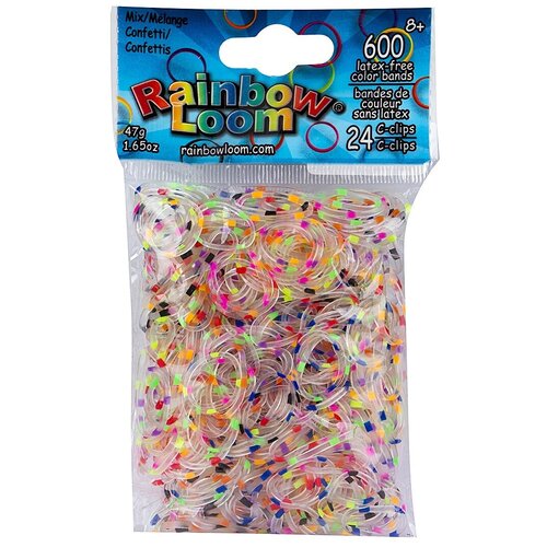 фото Резинки для плетения браслетов rainbow loom конфетти микс, confetti mix (b0165)