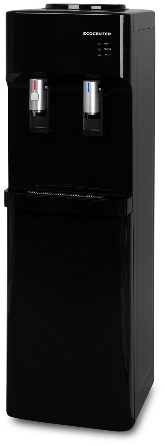 Кулер (диспенсер) для воды напольный с нагревом и электронным охлаждением ECOCENTER A-F522EC с шкафчиком, черный