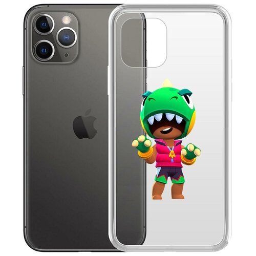 Чехол-накладка Clear Case Brawl Stars-Дино Леон для iPhone 11 Pro чехол накладка clear case brawl stars леон салли для iphone 11 pro